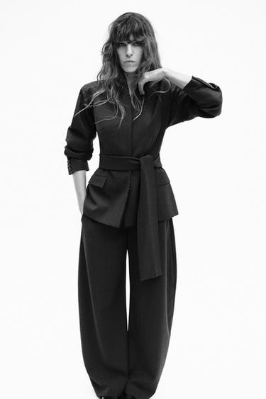 Zara KIMONO BLAZER WITH WOOL ZW COLLECTION - Dark gray