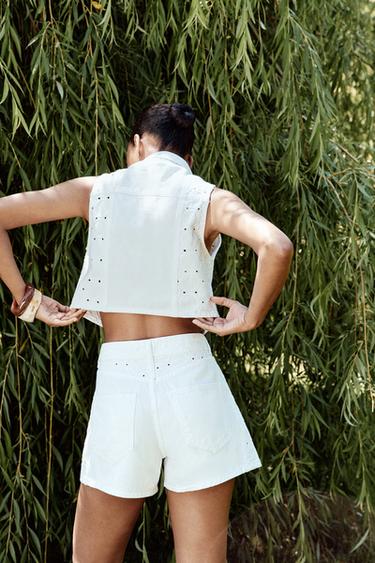 Z1975 SHORTS WITH CUTWORK EMBROIDERY - White by Zara - Image 3