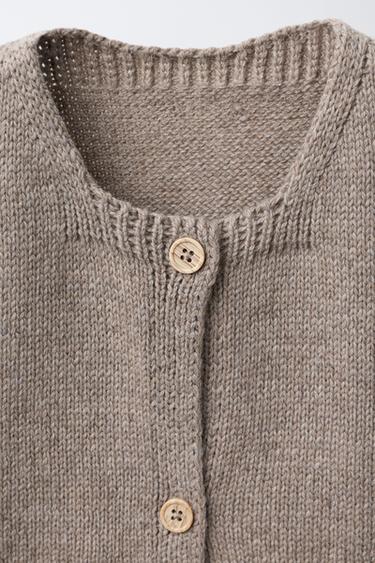 GILET EN MAILLE AVEC LAINE - Sable de Zara - Image 2