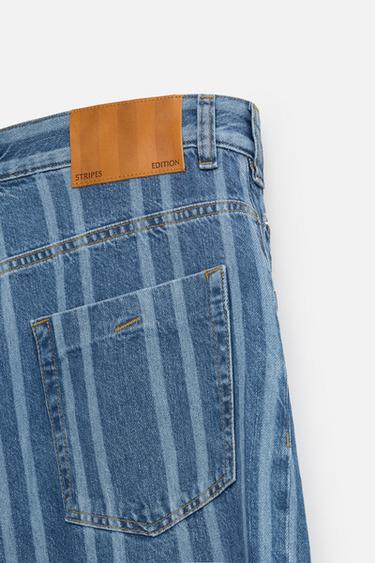 STRIPED RELAXED FIT JEANS - Blue by Zara - Image 9