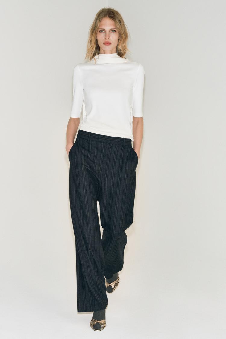 Pantalon barrel rayas zw collection