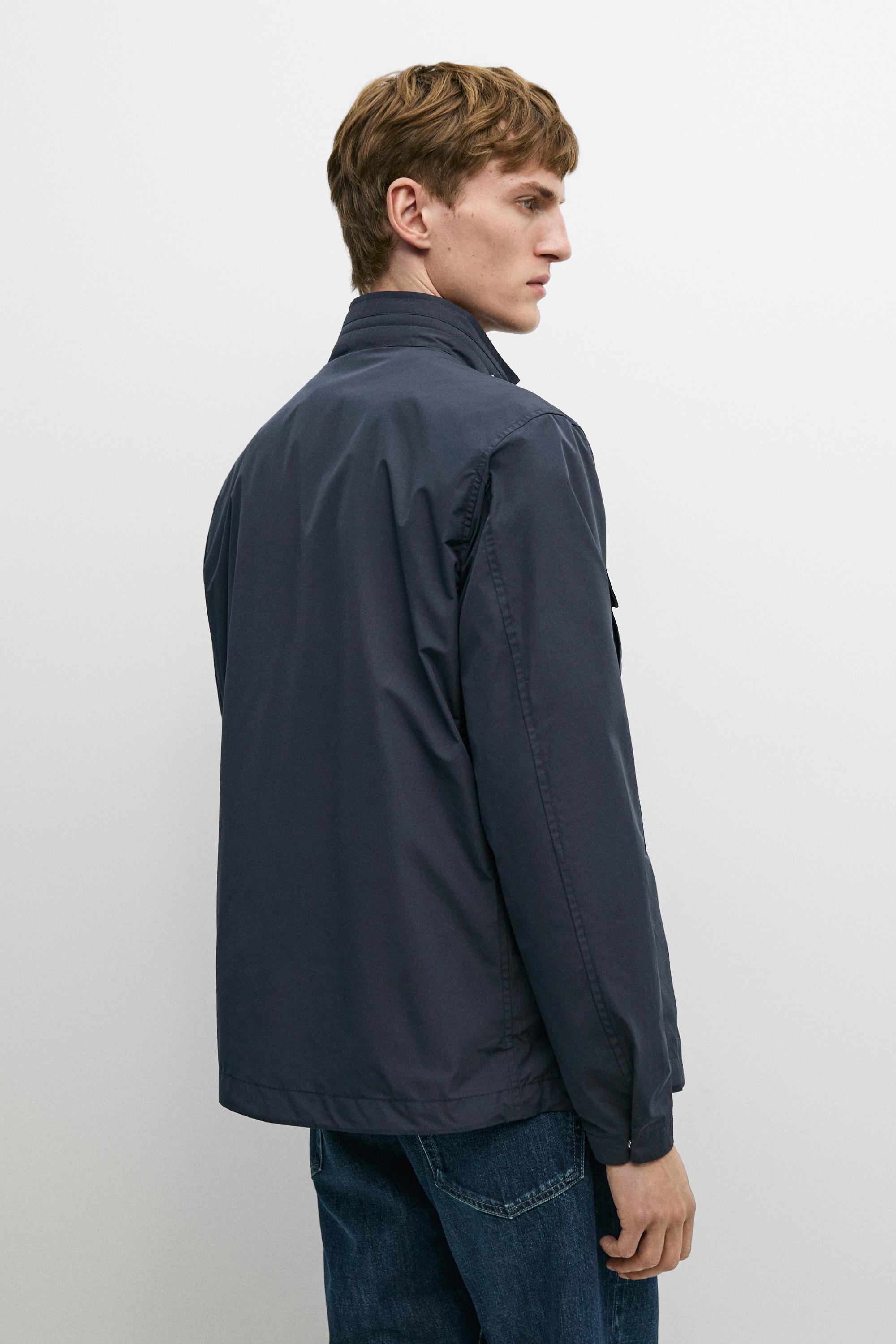 Technical fabric jacket with pocket details