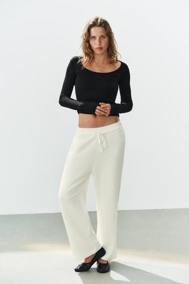 GERIPPTES SHIRT MIT WEITEM RUNDHALSAUSSCHNITT - Schwarz von Zara - Bild 0