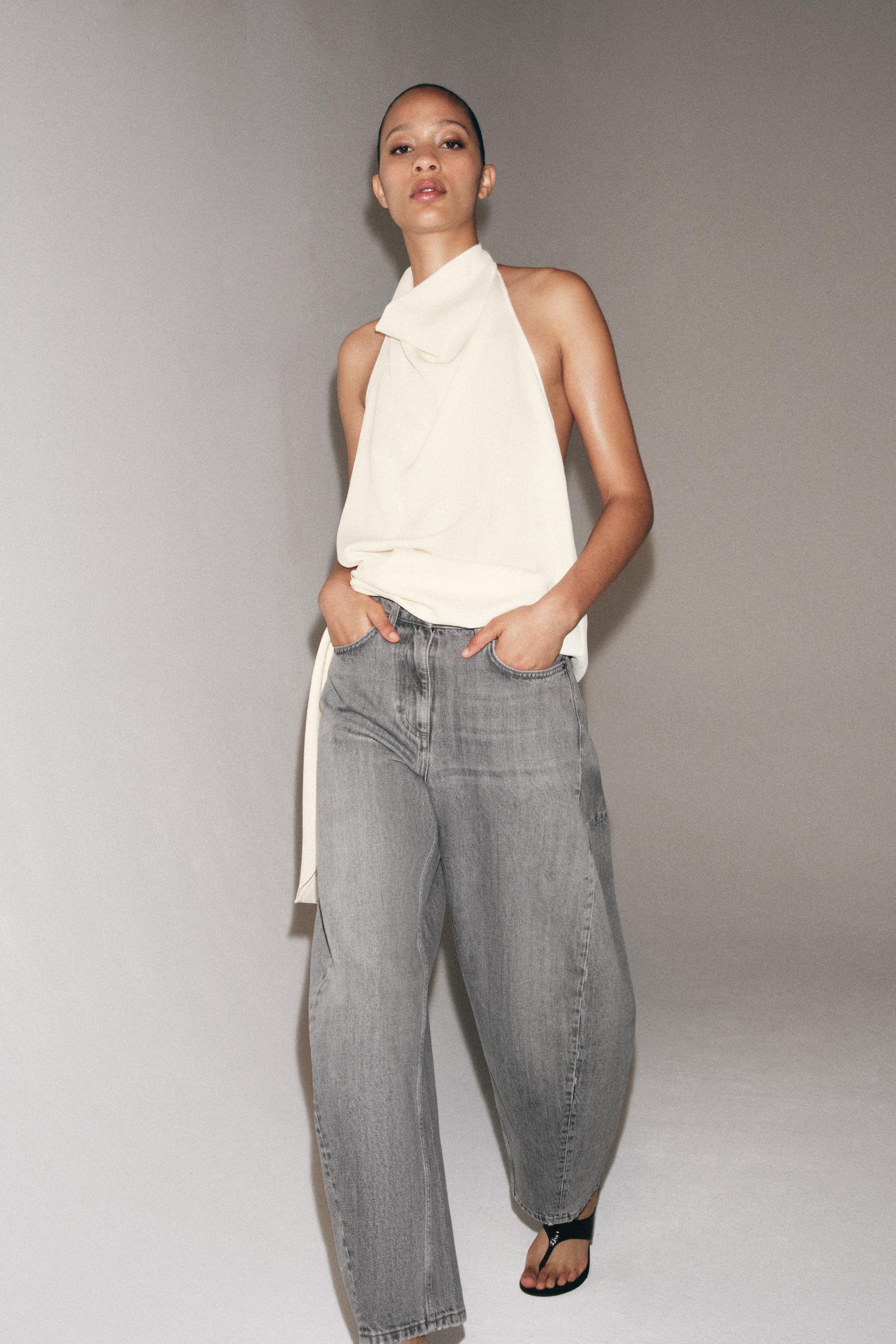 ZW COLLECTION MID-RISE ANKLE BALLOON JEANS