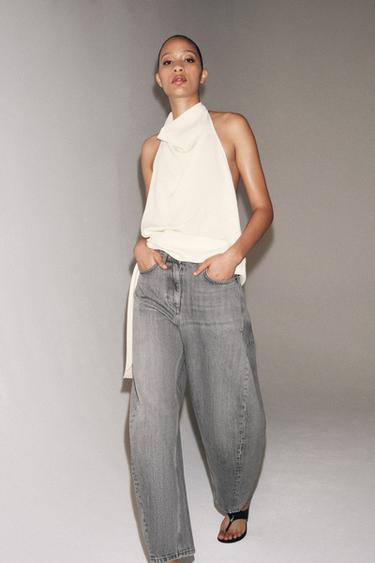 ZW COLLECTION ANKLE BALLOON MID-WAIST JEANS - Anthracite grey by Zara - Image 5