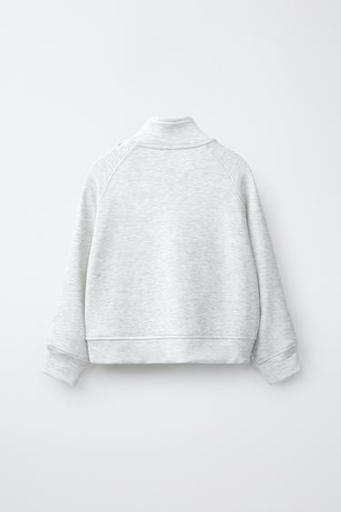 SWEAT ZIPPÉ SPORT - Gris chiné de Zara - Image 1