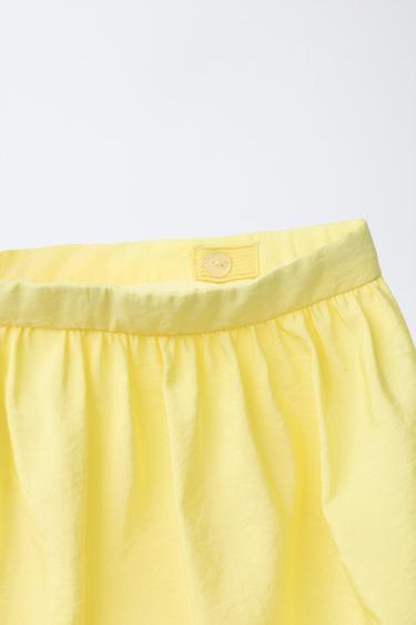 TAFFETA MIDI SKIRT - Yellow by Zara - Image 3