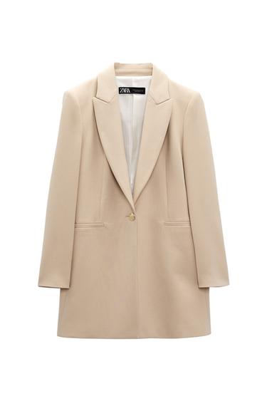 LONG BLAZER WITH SHOULDER PADS
