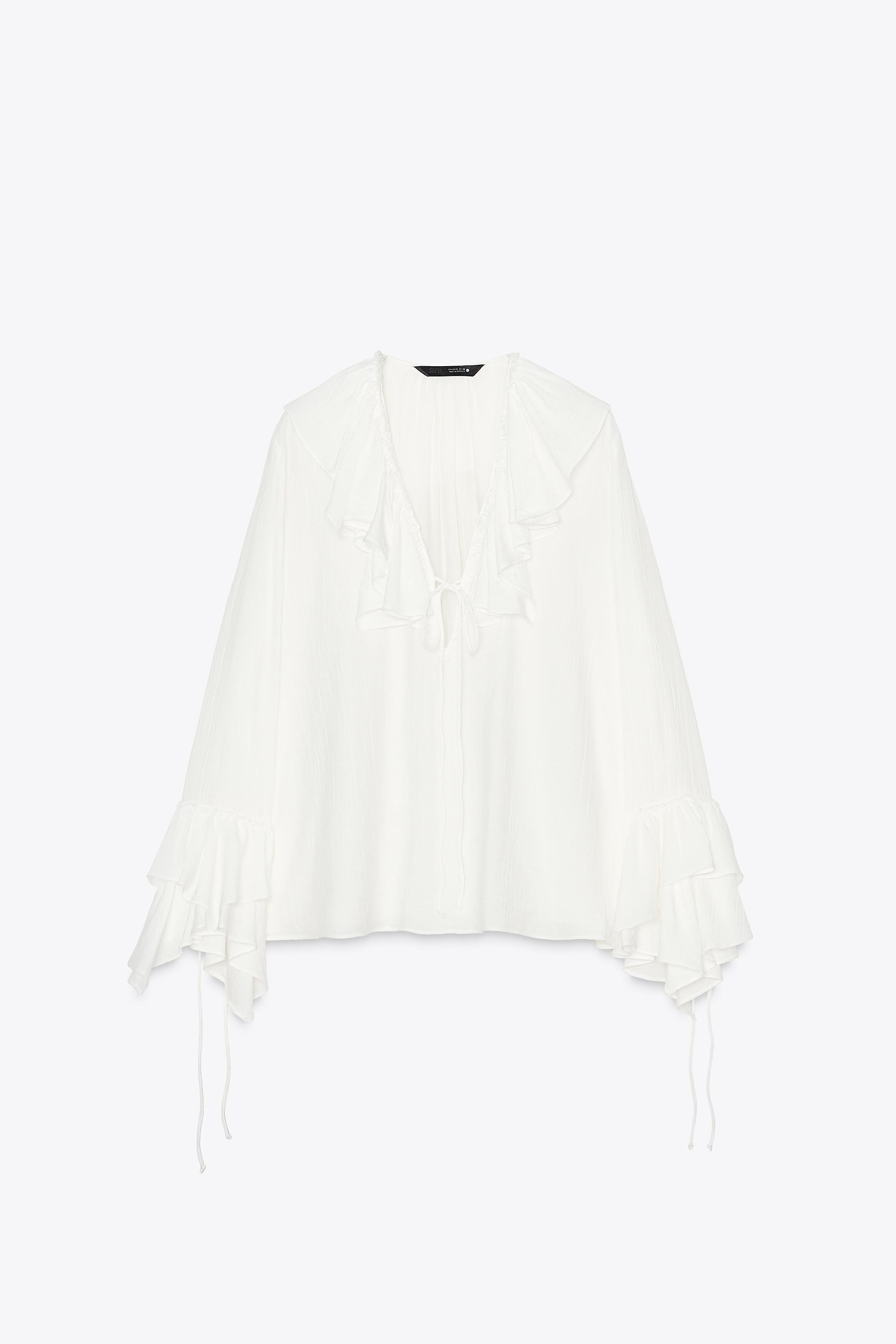 らぶらば　06,07 ZW COLLECTION RUFFLED SHIRT - White | ZARA United States
