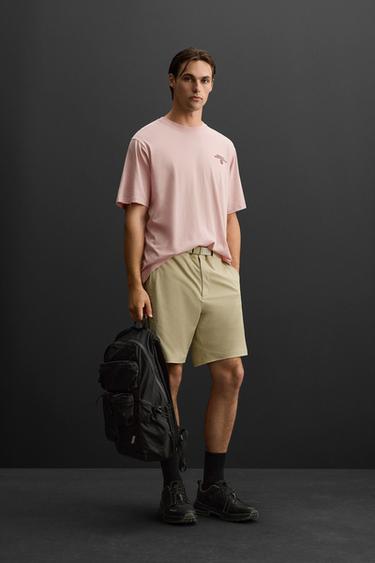 Zara TRAIL RUNNING PRINT T-SHIRT - Salmon - Image 0