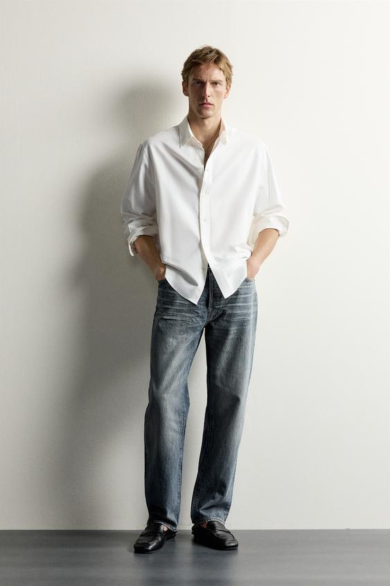 STRAIGHT-LEG JEANS - Blue / Green by Zara - Image 0