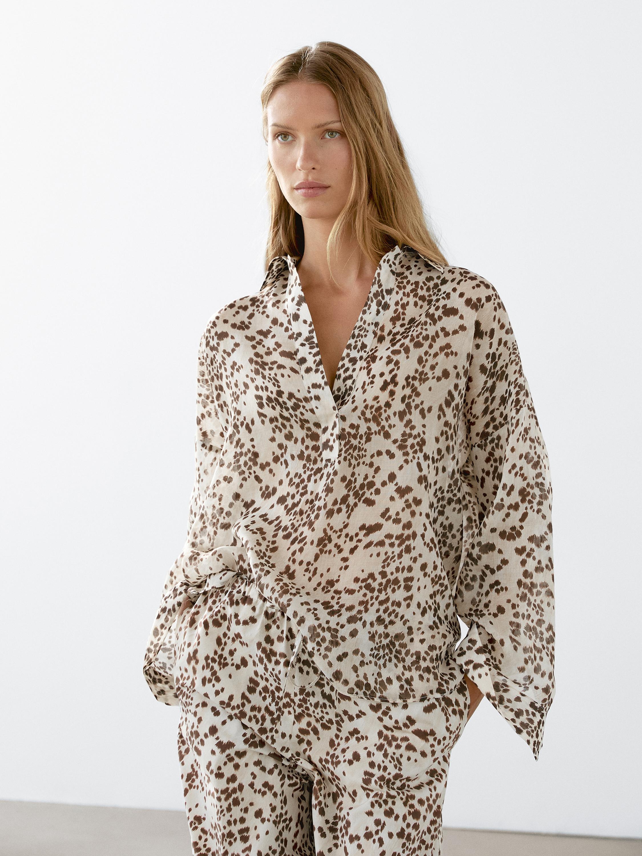 Blouse oversize imprimé animal