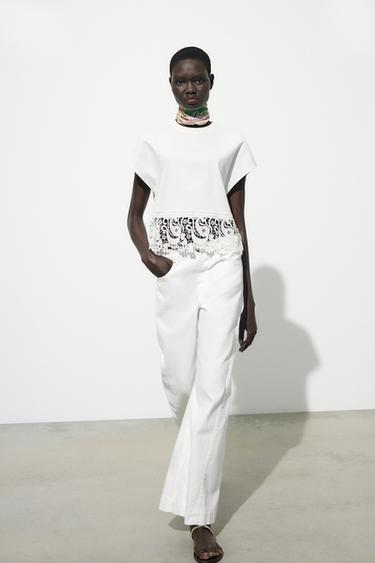 JEANS Z1975 WIDE LEG TIRO MEDIO COSTURAS LATERAIS - Branco de Zara