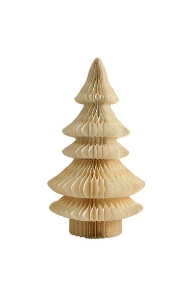 Zara 47.24 IN FLOOR PAPER CHRISTMAS TREE WITH LIGHT - Cream