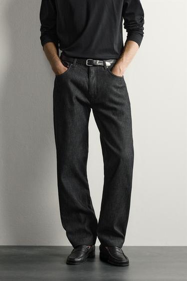 JEAN STRAIGHT FIT THERMIQUE - Noir de Zara