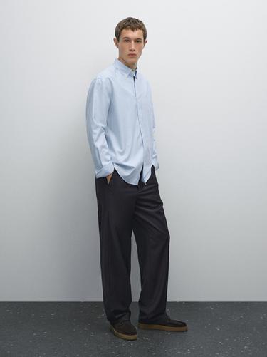 Zara 100% cotton Oxford shirt - Sky blue - Image 0