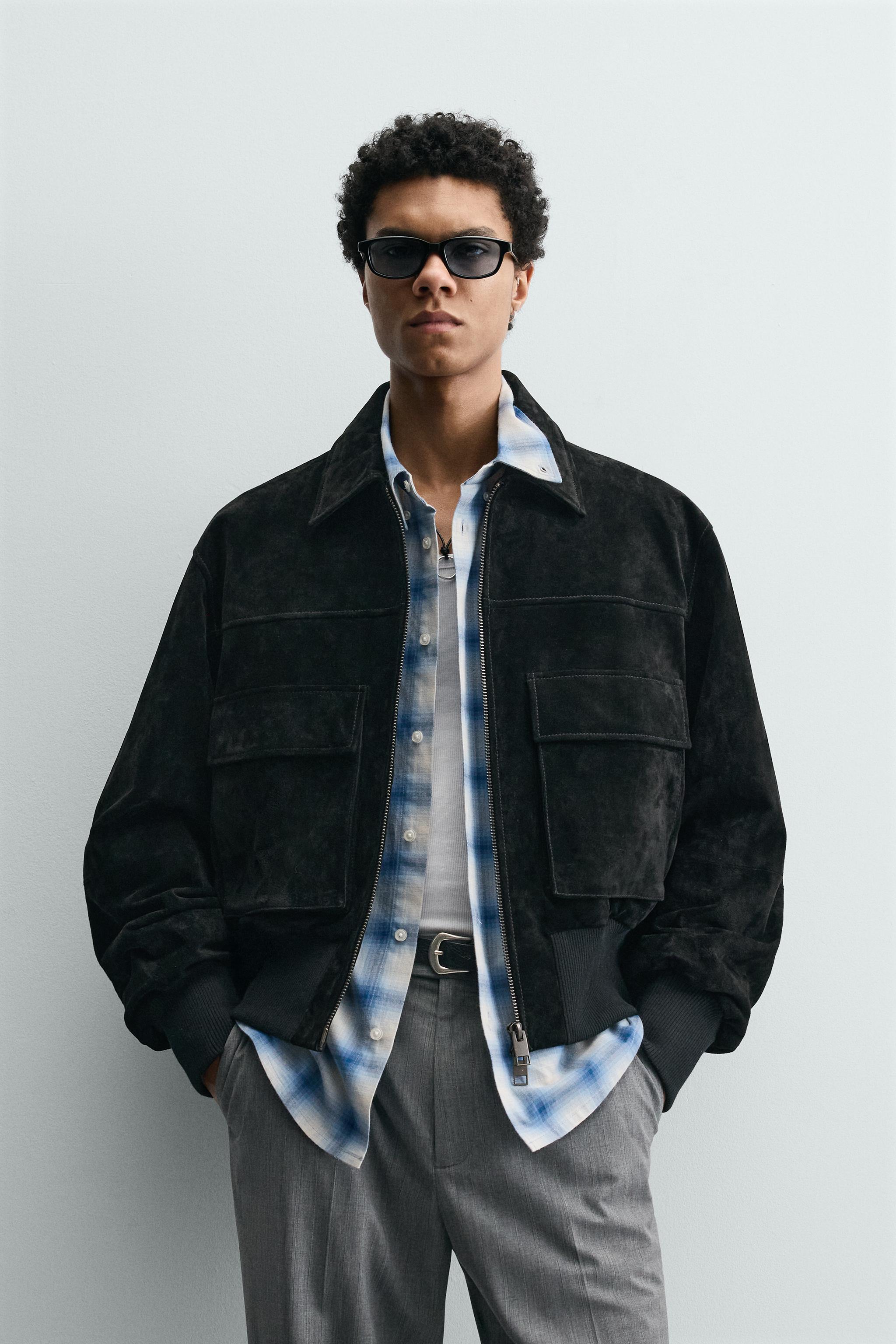 CROPPED SUEDE LEATHER JACKET