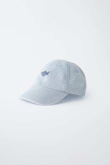 CASQUETTE DENIM POISSON BRODÉ - Bleu de Zara - Image 1