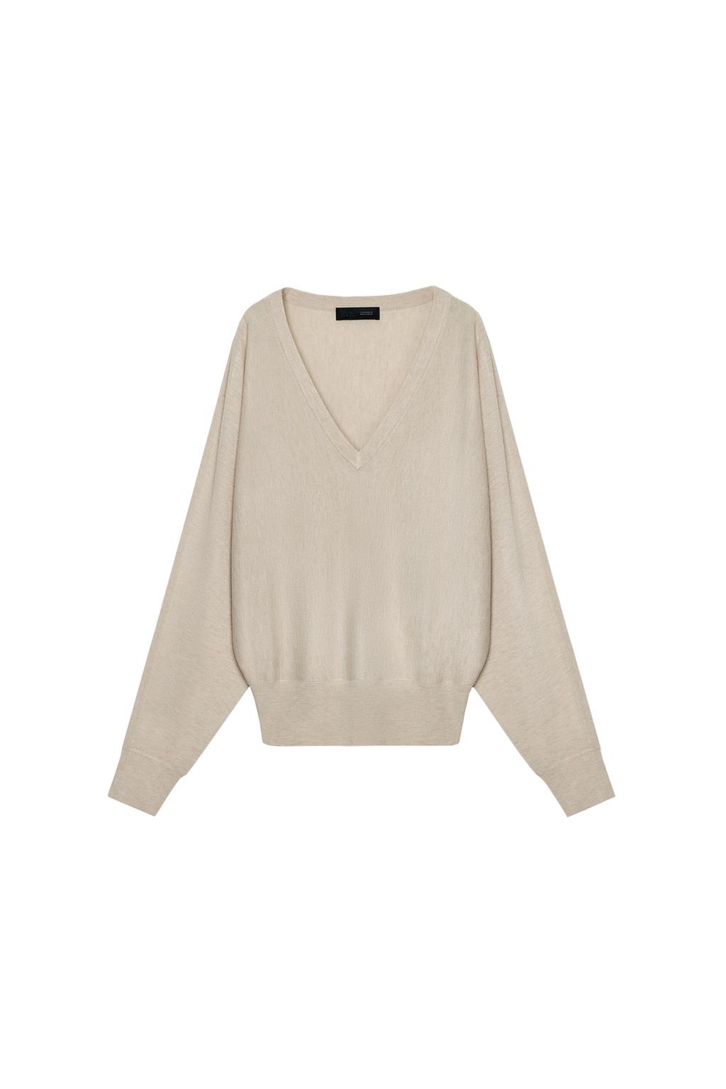 WOOL BLEND V-NECK SWEATER - image 3