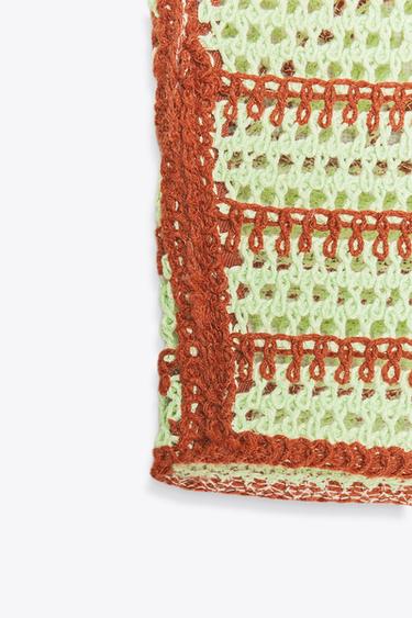 CROCHET CROP TOP - Light green by Zara - Image 4