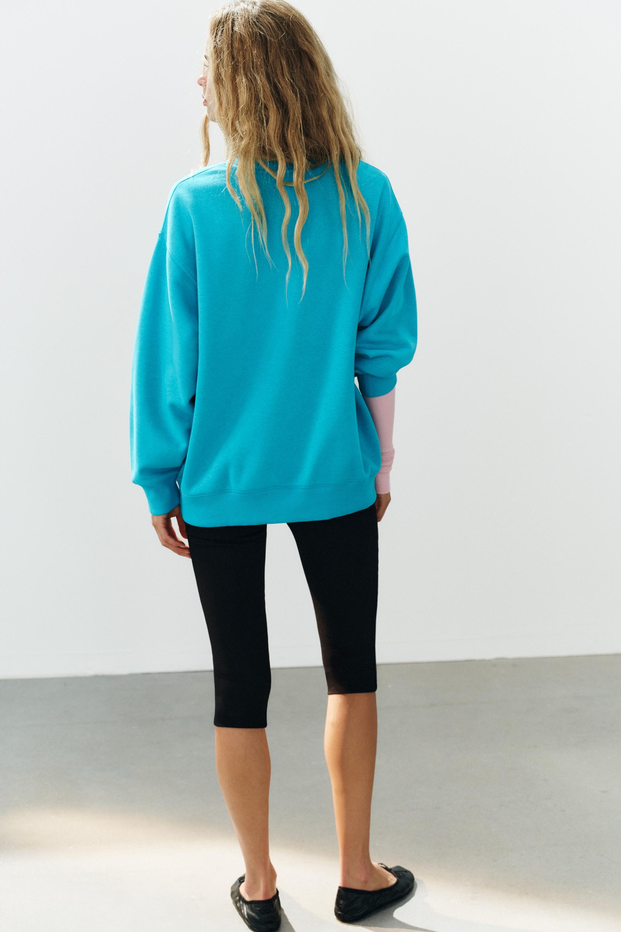Zara BASIC UZUN KOLLU SWEATSHIRT görsel 5