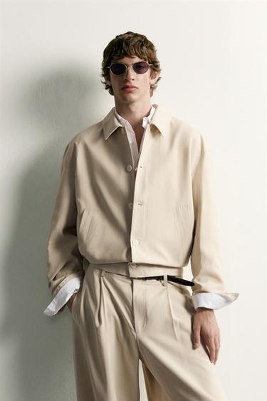 FLUID BOXY FIT OVERSHIRT - Beige by Zara