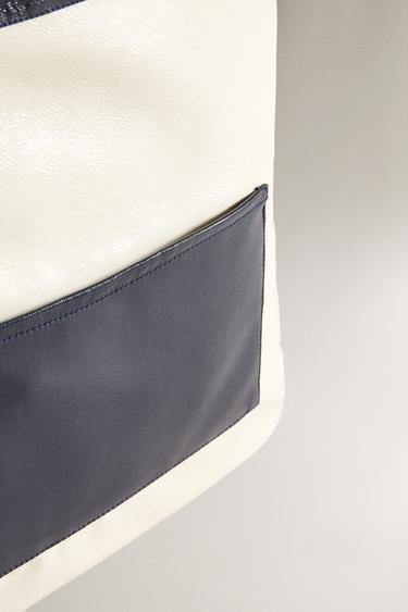 SAC FOURRE-TOUT EFFET VERNI HYDROFUGE - Blanc de Zara - Image 2