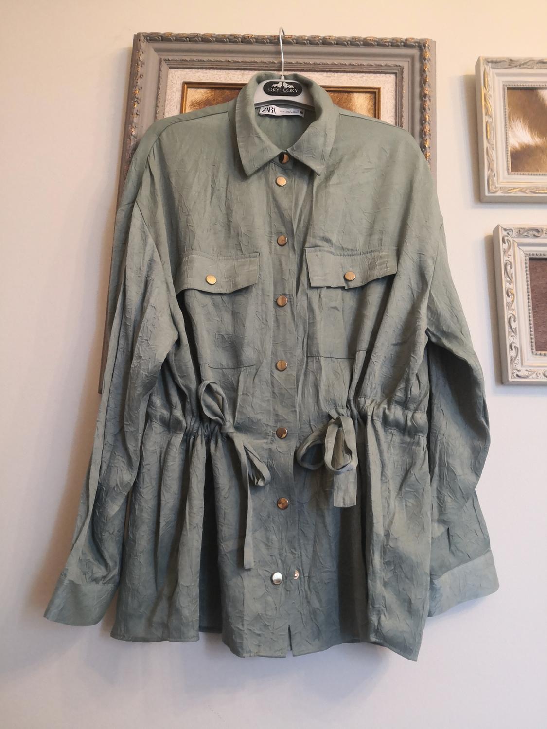 SATIN OVERSHIRT WITH WRINKLED EFFECT