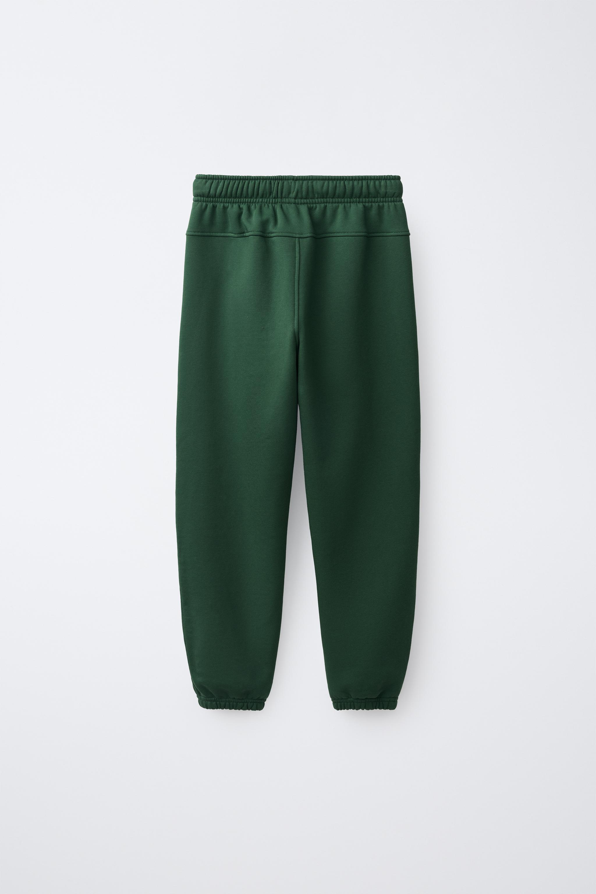 PLAIN FLEECE JOGGER PANTS WITH LABEL