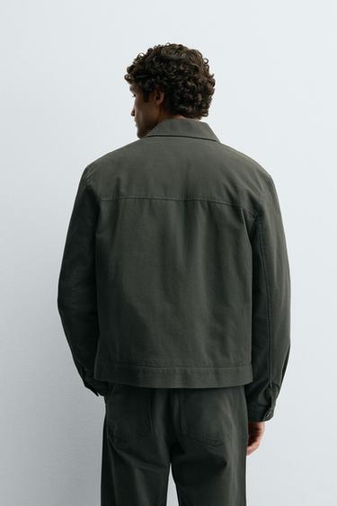 QUILTED OVERSHIRT WITH POCKETS - Dark khaki by Zara - Image 2