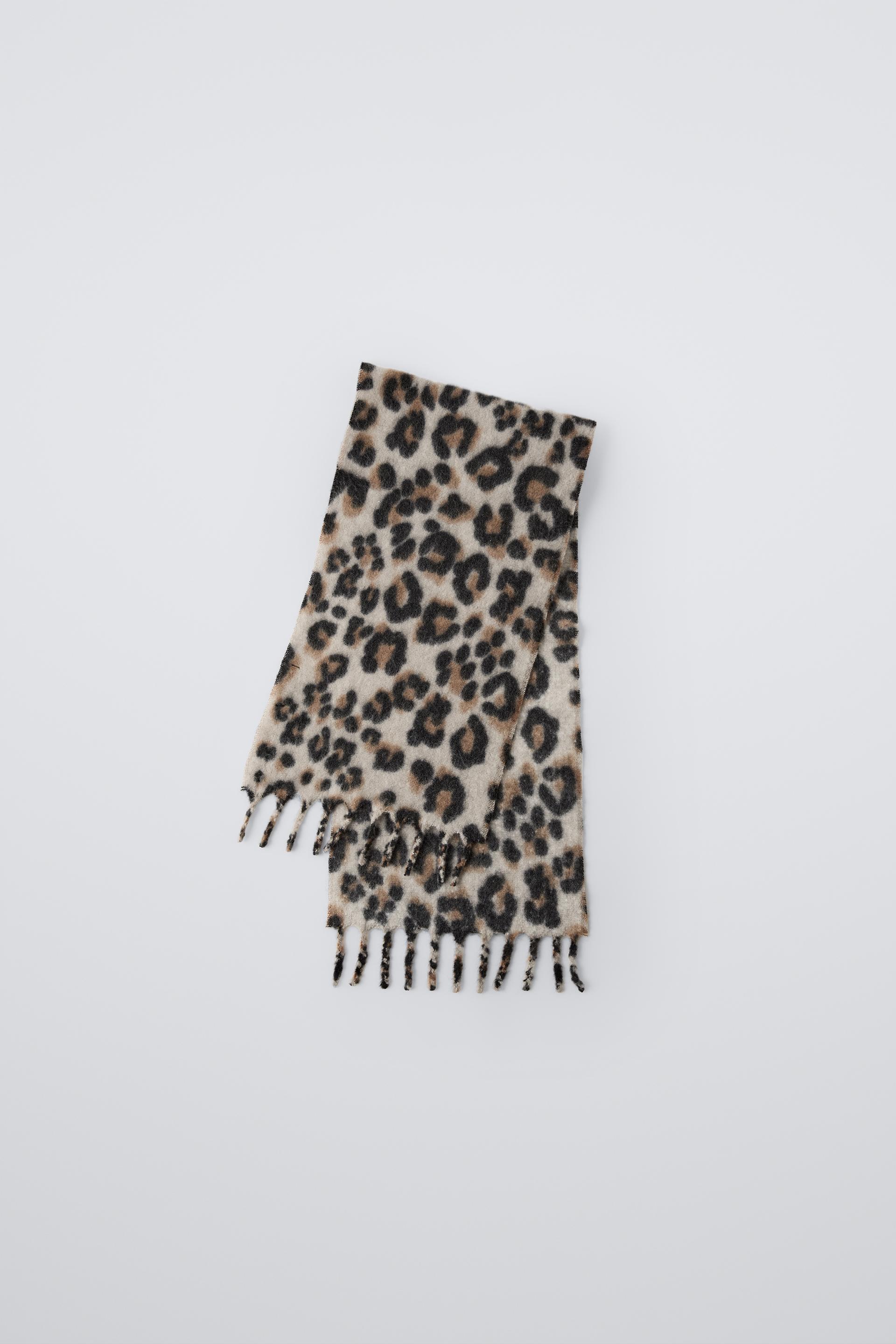 ANIMAL PRINT MAXI SCARF Sand ZARA Canada