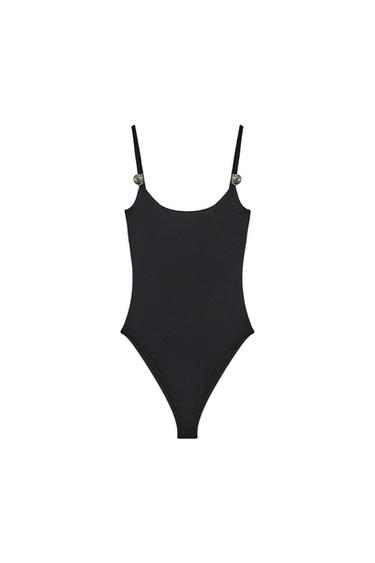 METAL TRIM POLYAMIDE BODYSUIT