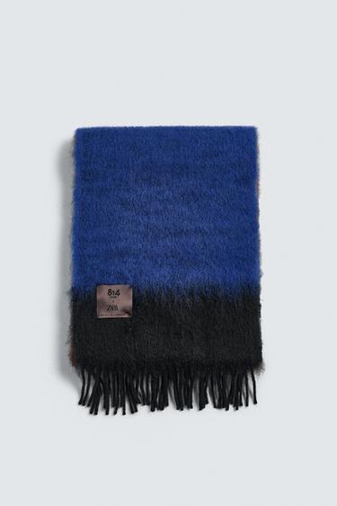 COLOURED 100% WOOL SCARF 814 EZCARAY X ZARA - Blue by Zara