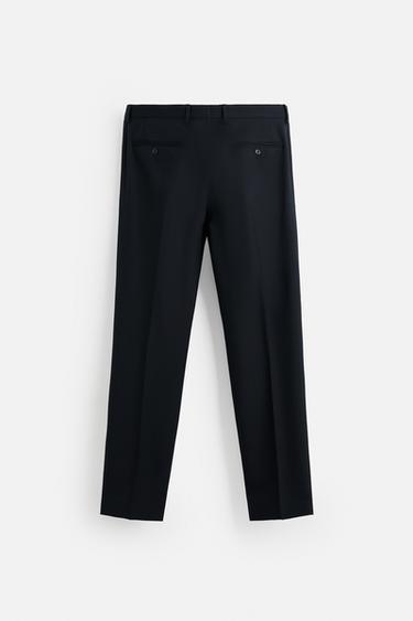 PANTALON DE COSTUME AVEC LAINE - Bleu marine de Zara - Image 5