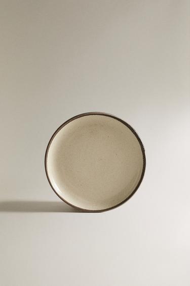 BRØDTALLERKEN I STENTØJ - lys råhvid fra Zara - Billede 0