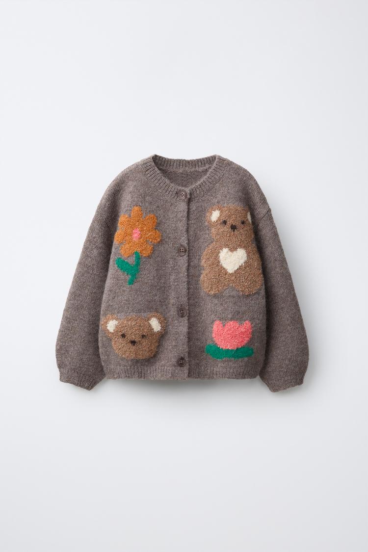 Chaqueta punto osos y flores