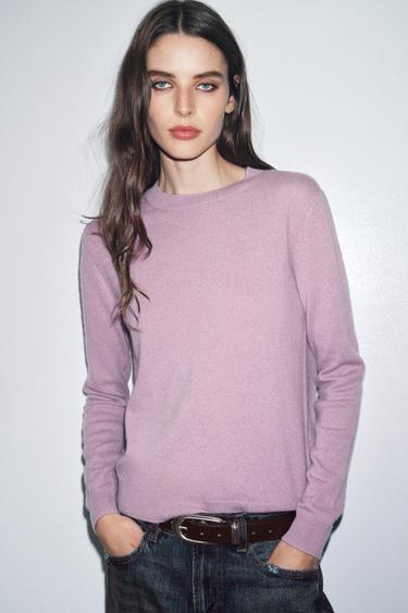BASIC 100% CASHMERE SWEATER - Light lilac by Zara