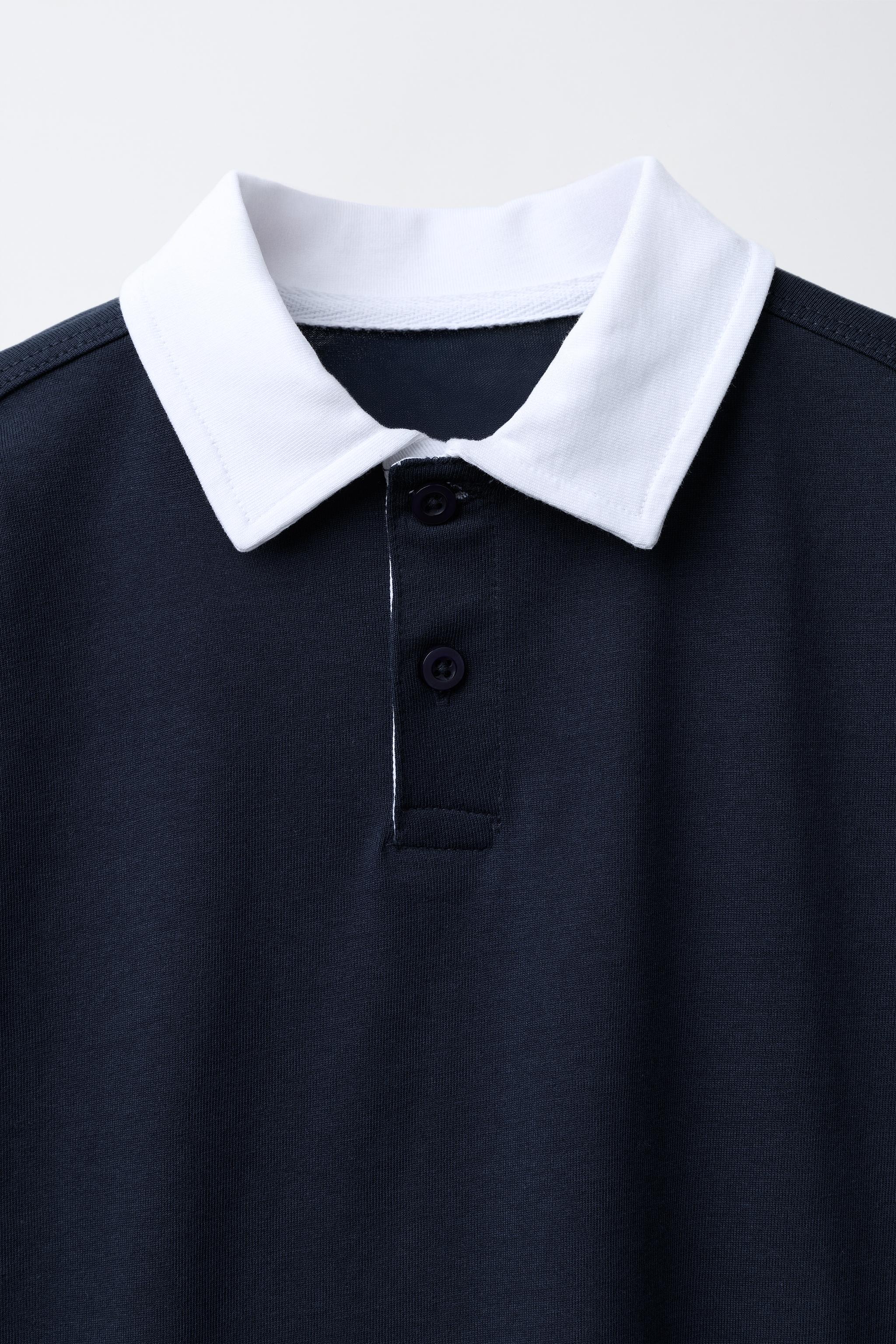 CONTRAST COLLAR ELBOW PATCH POLO SHIRT