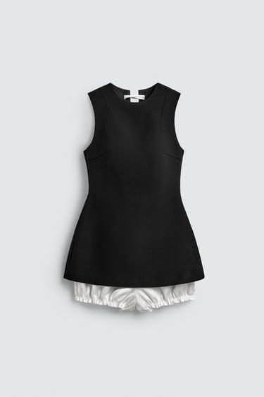 PLAYSUIT NGẮN PHỐI VẢI POPLIN HARRY LAMBERT FOR ZARA X DISNEY - Màu đen từ Zara