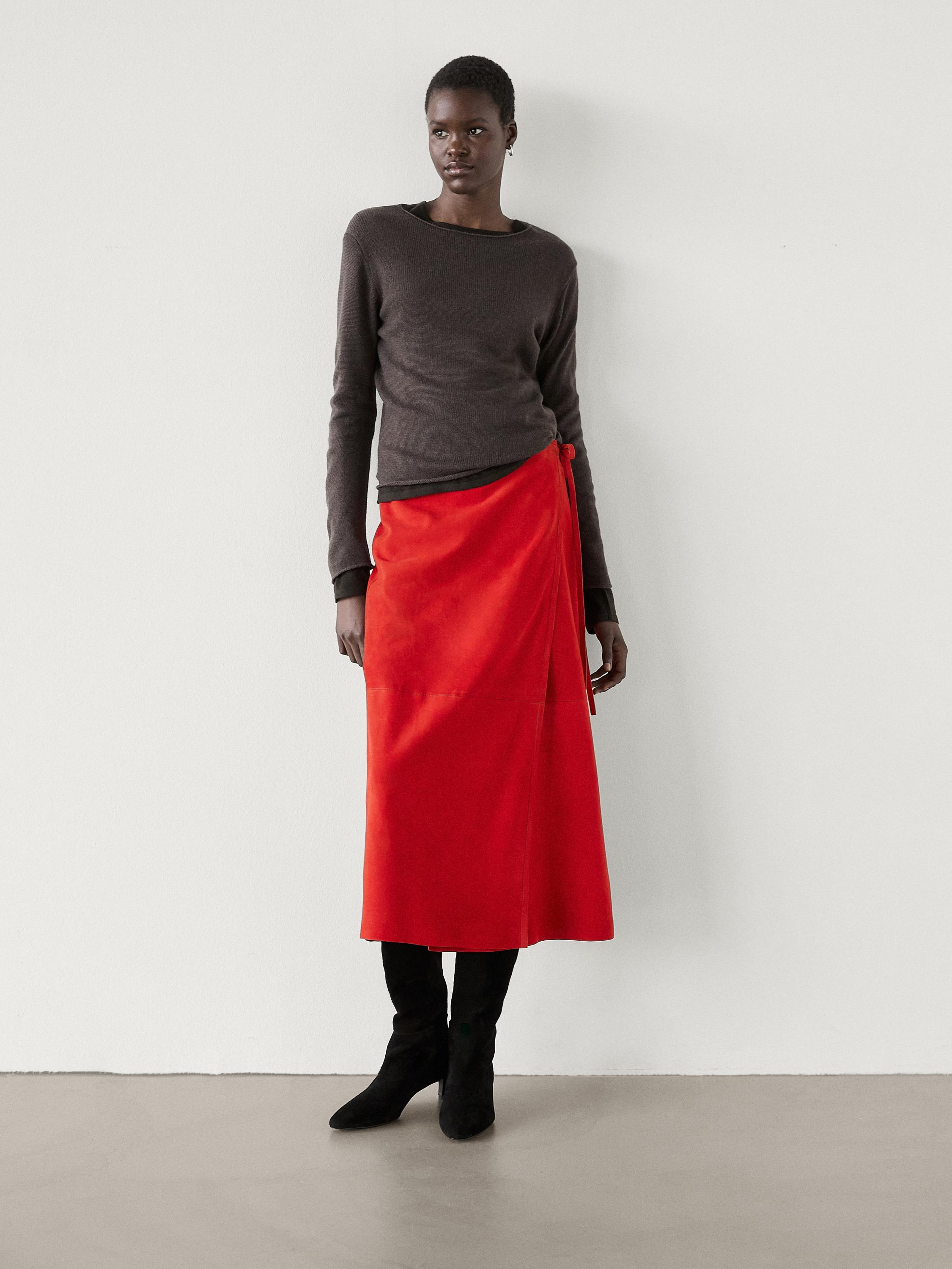 Black suede skirt zara hotsell