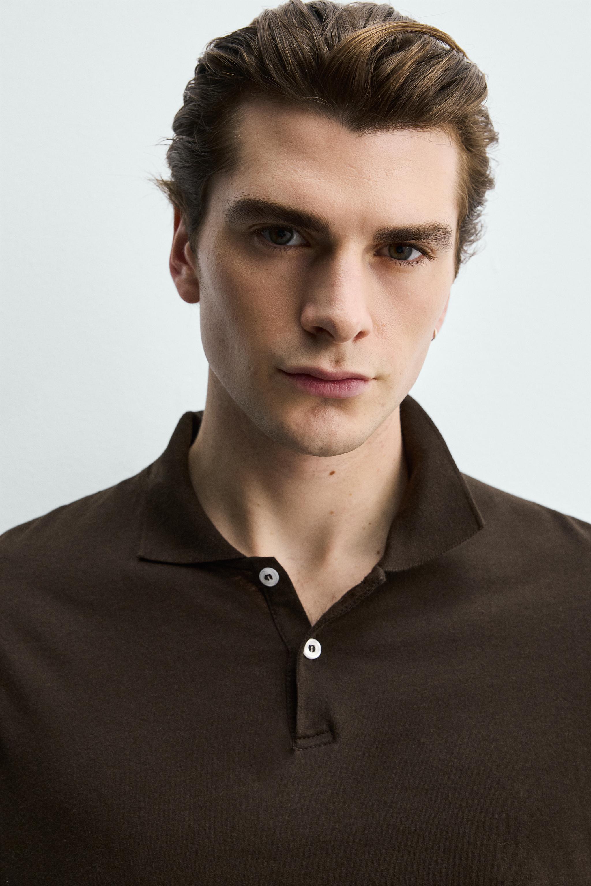 POLO REGULAR FIT EN COTON STRUCTURÉ
