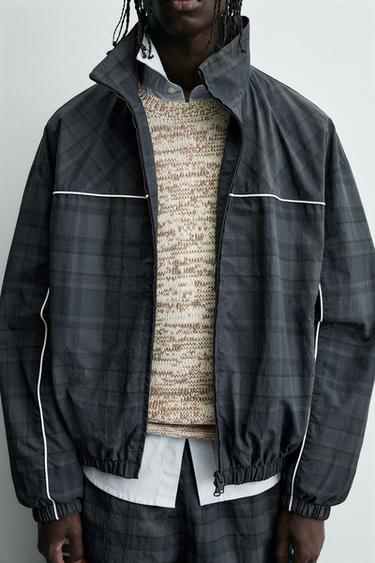 CONTRAST CHECK TECHNICAL JACKET - Blue by Zara - Image 4