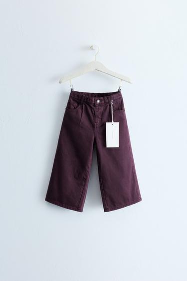 ZARA TIMELESS - WIDE-LEG TWILL TROUSERS - Purple by Zara