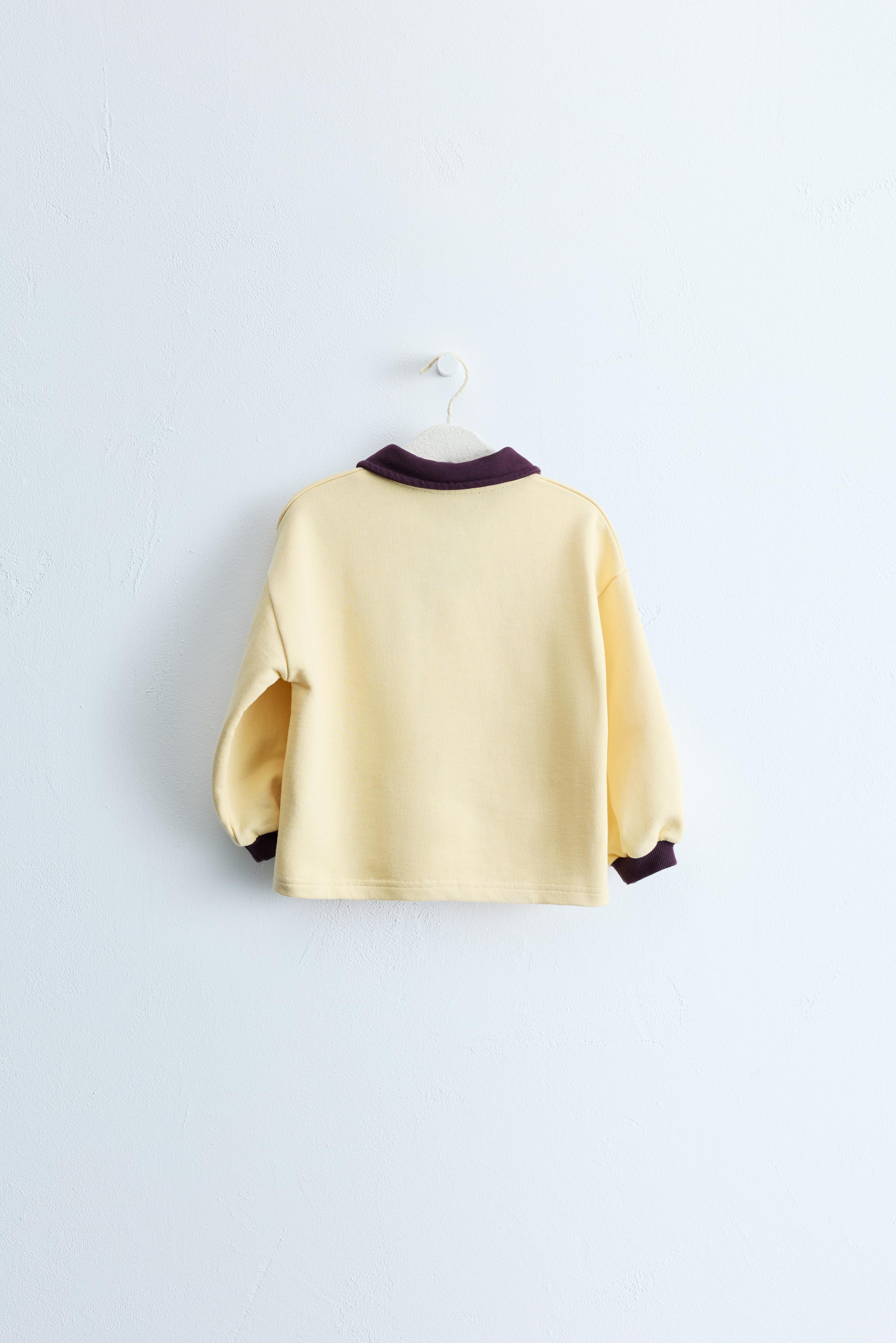 Детские худи Zara TIMELESS - CONTRAST POLO COLLAR SWEATSHIRT — фото 3