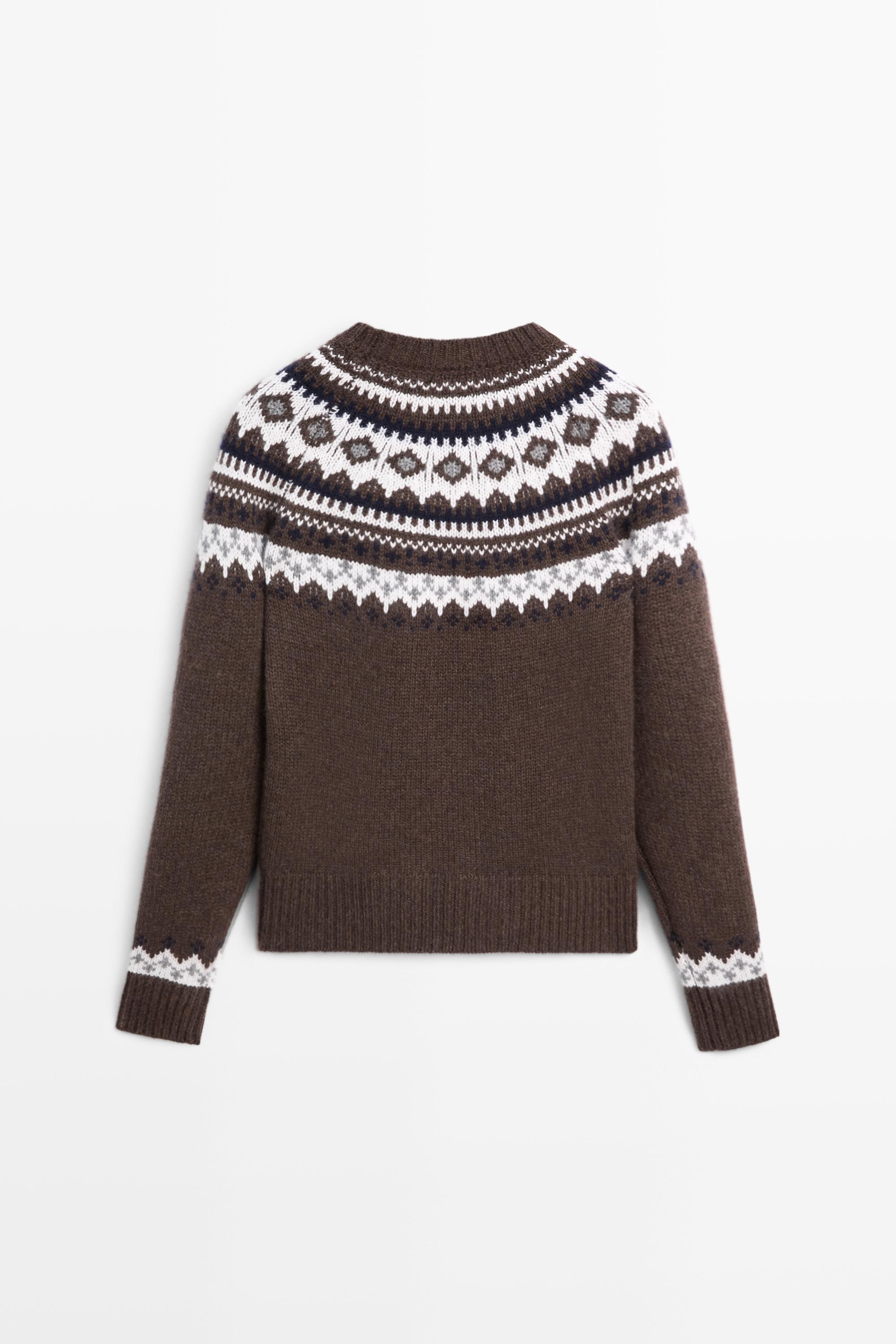 Pull en maille jacquard mélange de laine
