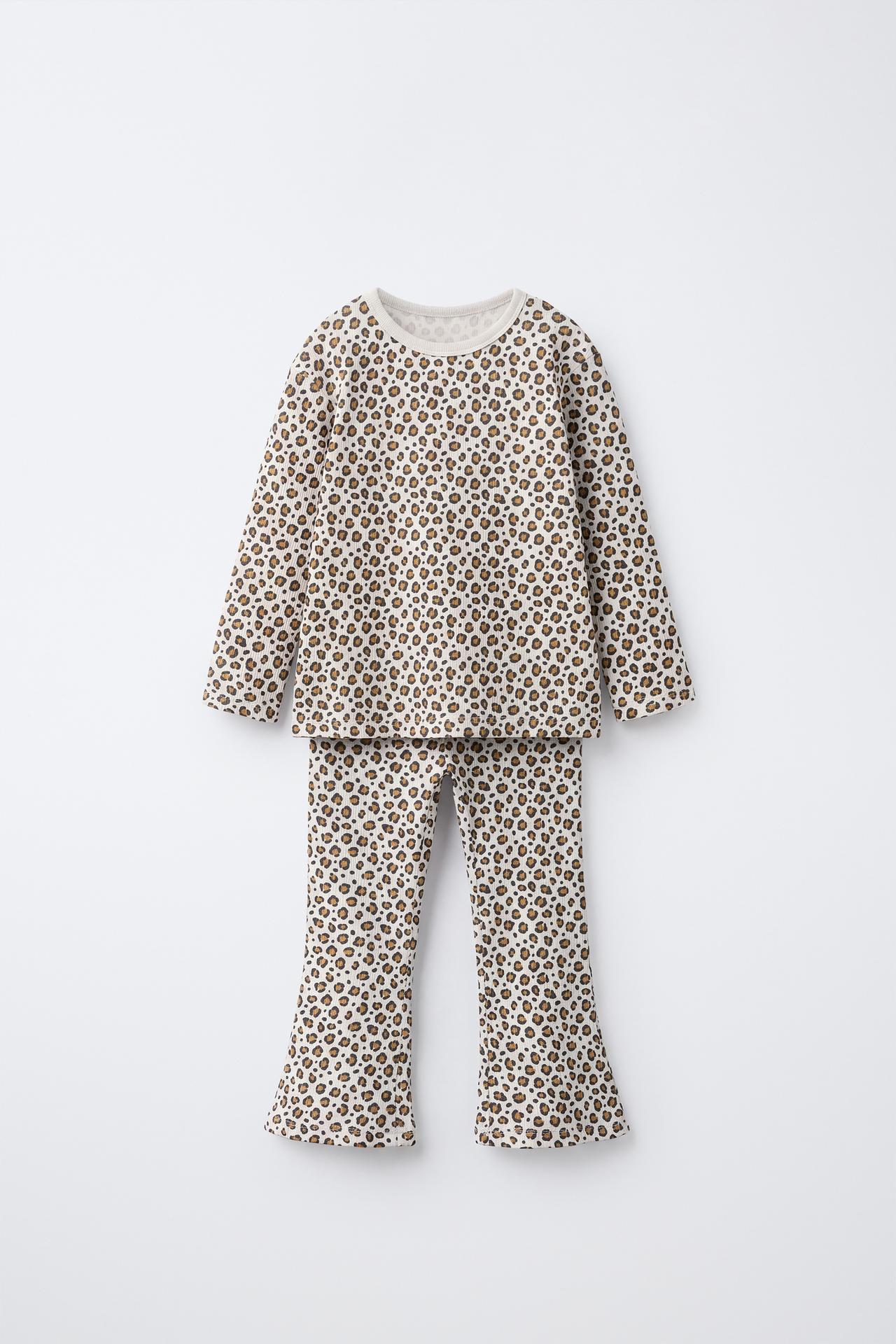 1 1/2-6 YEARS/ ANIMAL PRINT PYJAMAS — Leopard