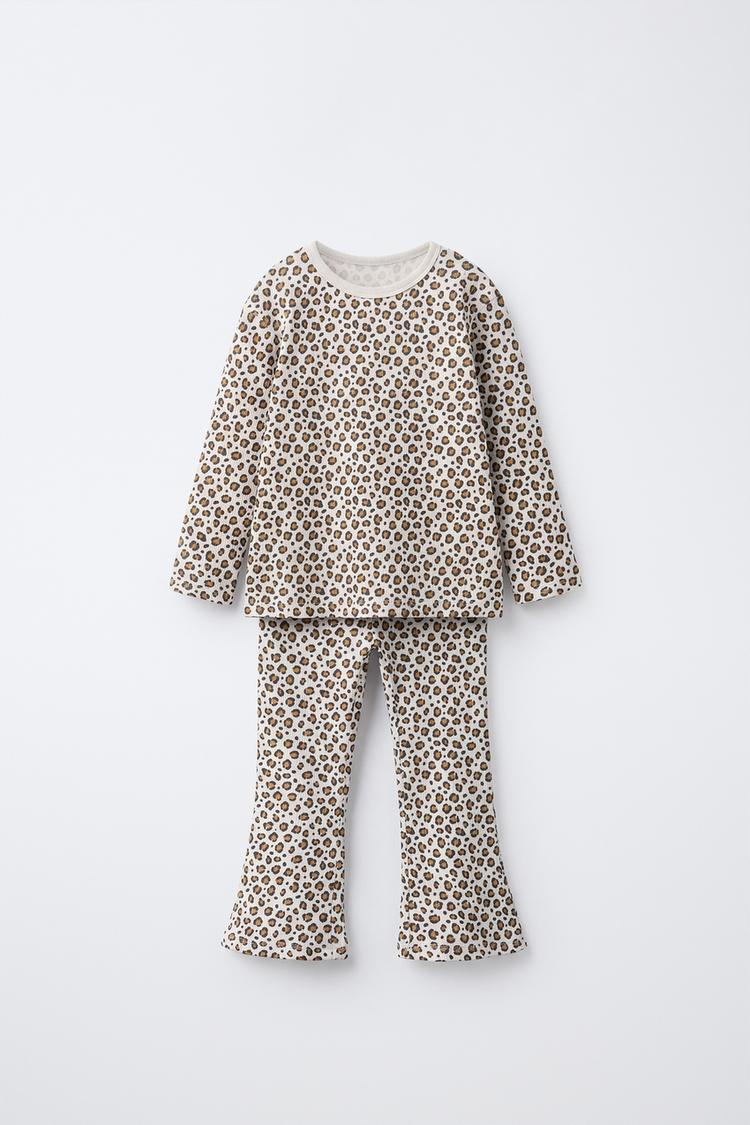 1 1/2-6 YEARS/ ANIMAL PRINT PYJAMAS — Leopard