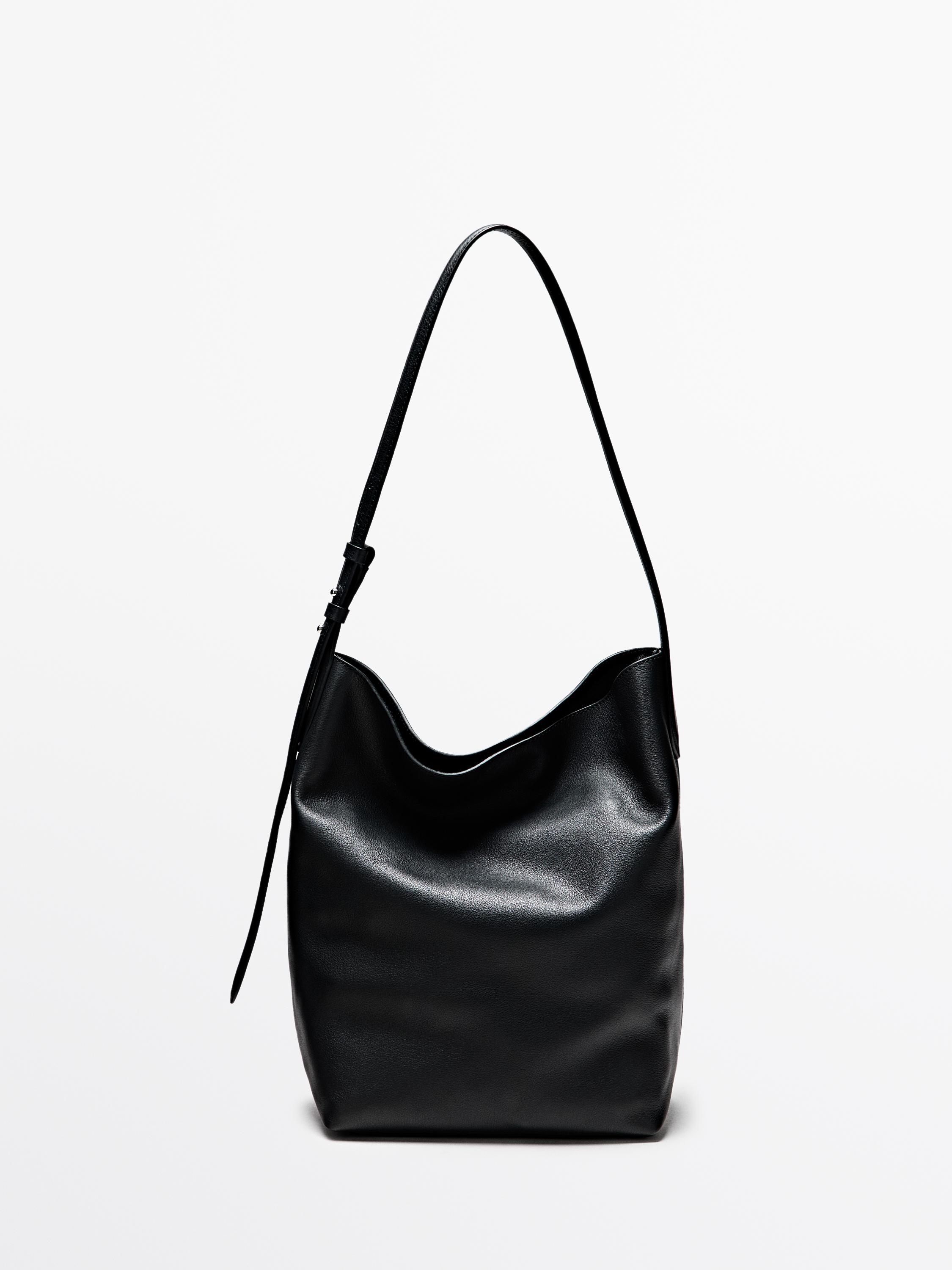 Nappa leather bucket bag