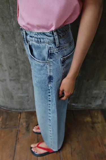 JEAN Z1975 BARREL TAILLE NORMALE AVEC PLI REPASSÉ - Bleu moyen de Zara - Image 4