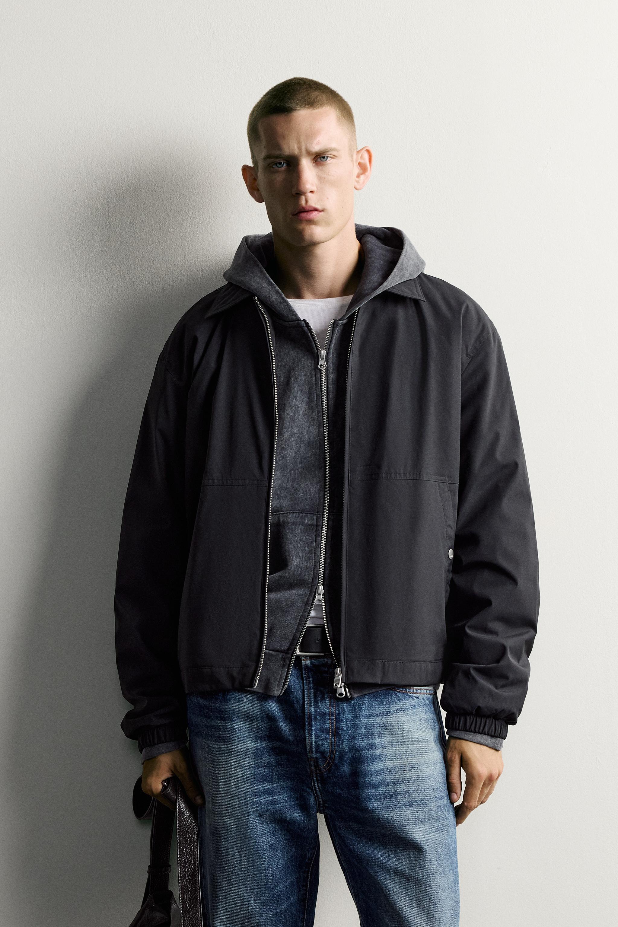 WATER-REPELLENT TECHNICAL JACKET — Black